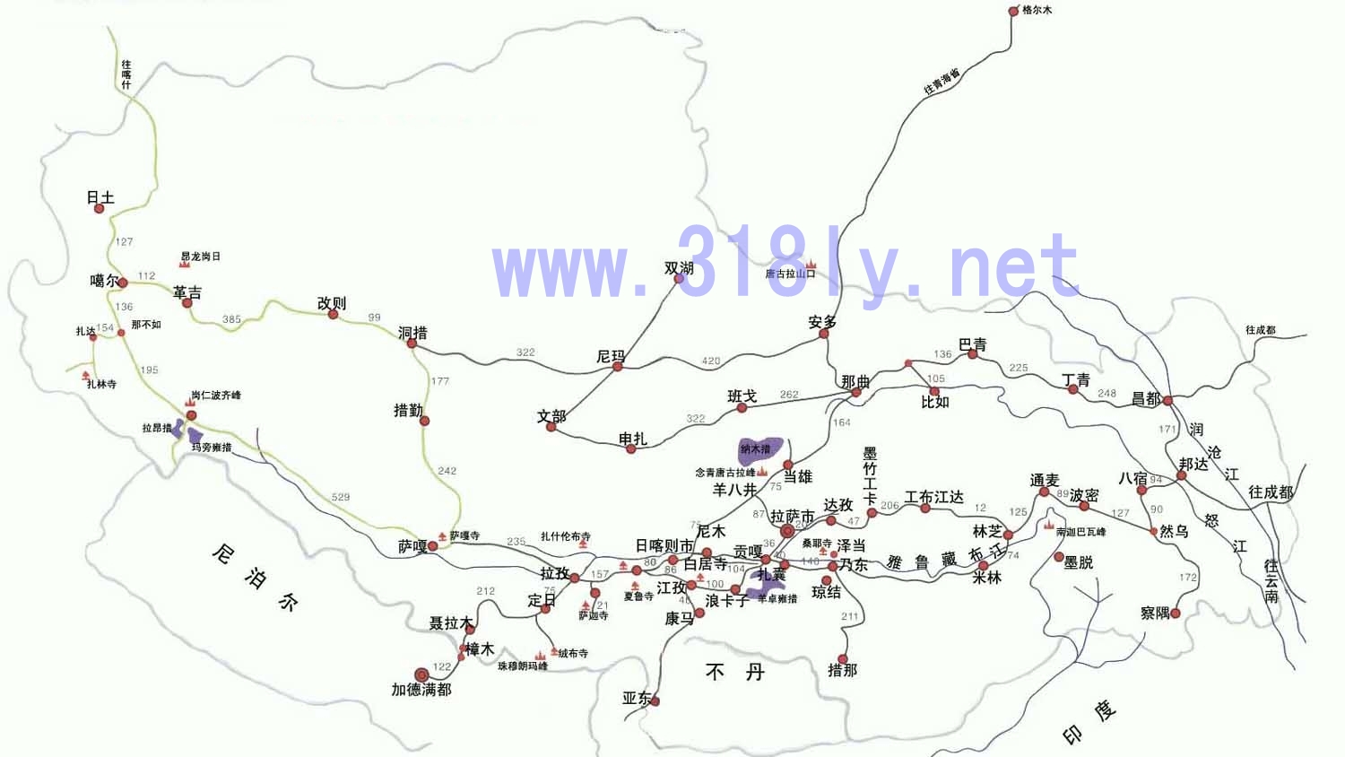 西藏旅游地图2图片
